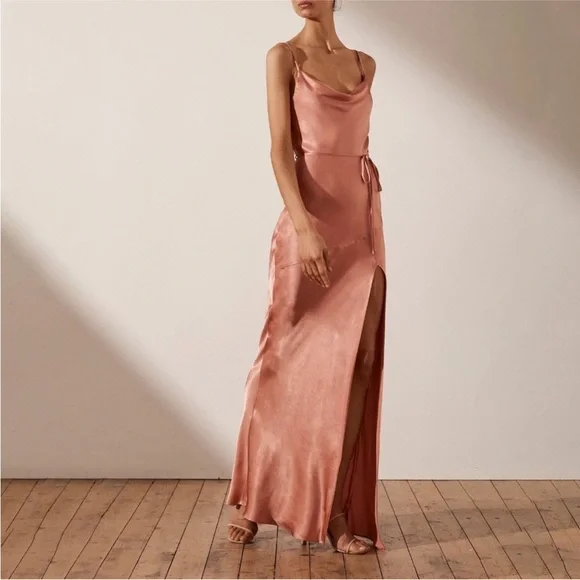 SHONA JOY LA LUNE BIAS COWL MAXI DRESS - ROS